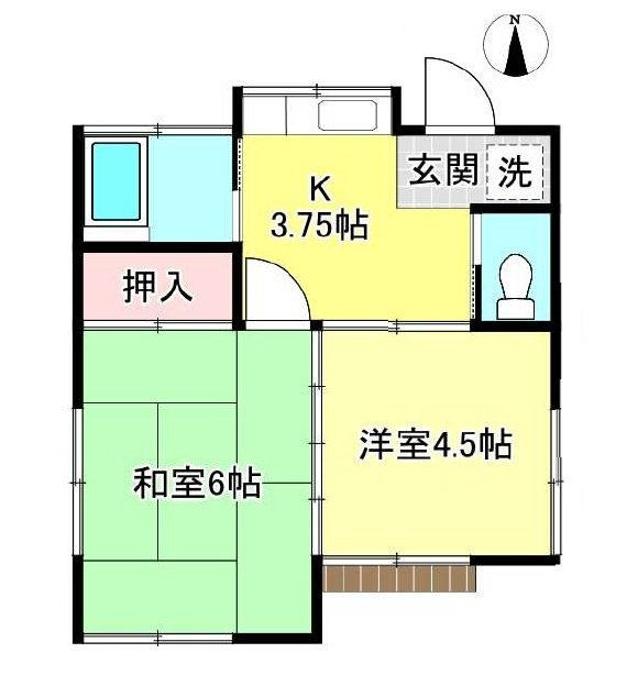 下里貸家の間取り