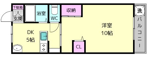 聖和ハイツ生駒Ｂの間取り