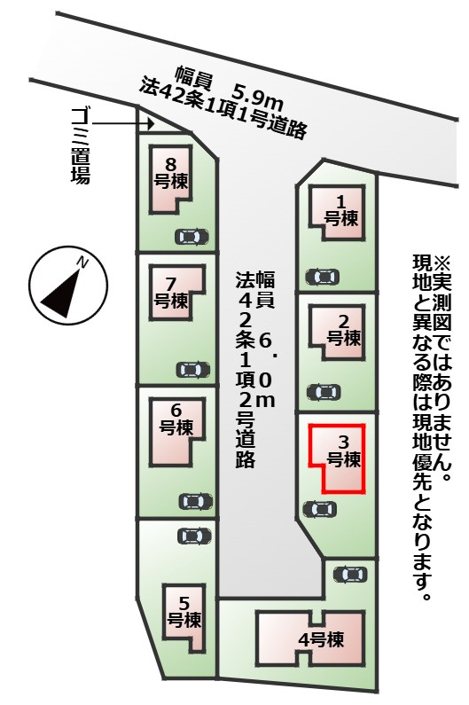 LiveleGarden.S下野市上大領の区画図|【全8棟】各号棟の詳細については、お気軽にお問い合わせください♪