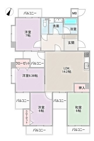 三旺マンション香流の間取り