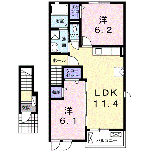 シェリール　Ⅰの間取り