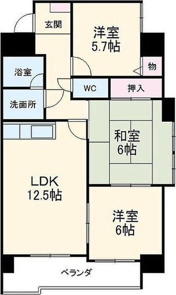 スリーシャイン大磯の間取り