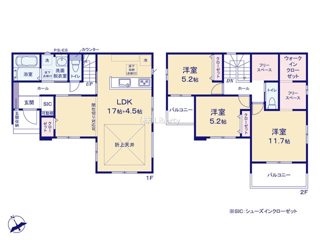 取手市井野8期　新築戸建　5号棟の間取り
