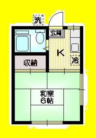 ハイツ西谷の間取り|★角部屋３面窓★　★収納たっぷり１間です♪