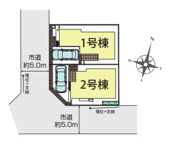 【区画図】 | 西東京市向台町１丁目　新築戸建て　２号棟 | 学区域の小中学校徒歩6分、通学近くて安心の子育て環境♪