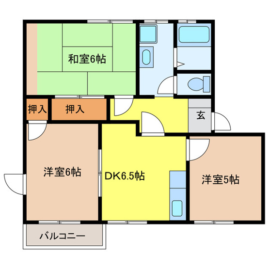 【間取り】 | フレグランス西友B棟