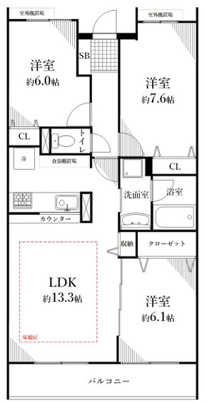 クレッセント下丸子Ⅳの間取り