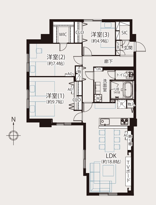 ◎藤沢市片瀬海岸2丁目　片瀬東映マンションの間取り|3LDK☆