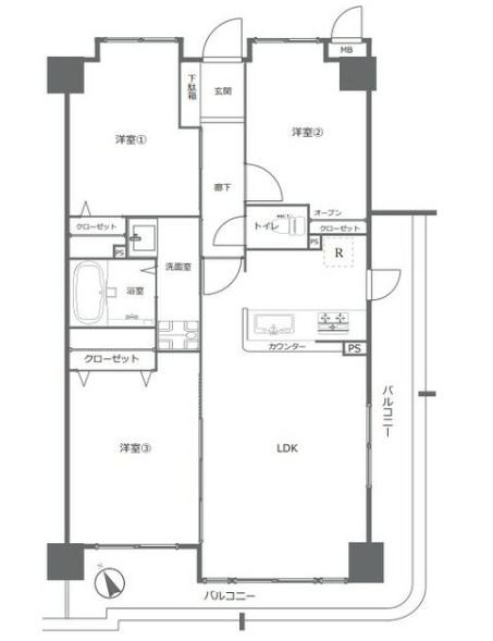 【間取り】 | アムール箱崎Ｖ☆仲介手数料無料☆
