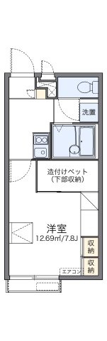 レオパレスエステシティⅡの間取り|代表的な間取のため実際の間取とは異なる場合があります