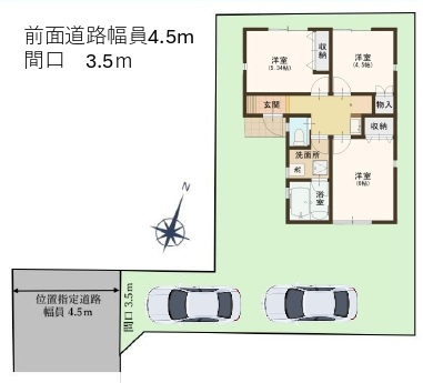 柏市大室【谷中小学校:徒歩6分】の区画図
