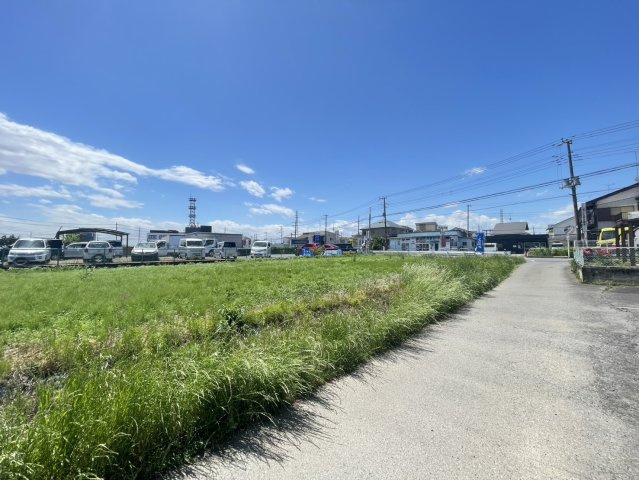 敷地面積２１４坪　売地　川越市石田　事業用地の前面道路含む現地写真|北側公道約２．５、二方道路！