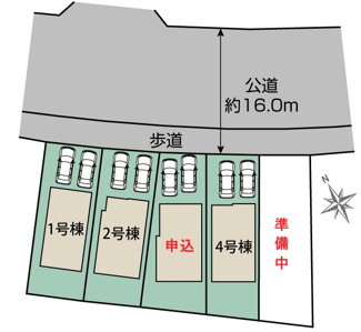 【区画図】 | 【仲介手数料無料！！】町田市鶴川1丁目　新築戸建て（全5棟）4号棟　6580万円