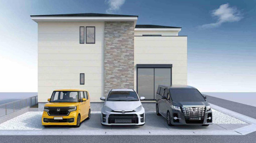平塚市南金目　新築戸建の外観パース|イメージパスですので実際のものと多少異なります