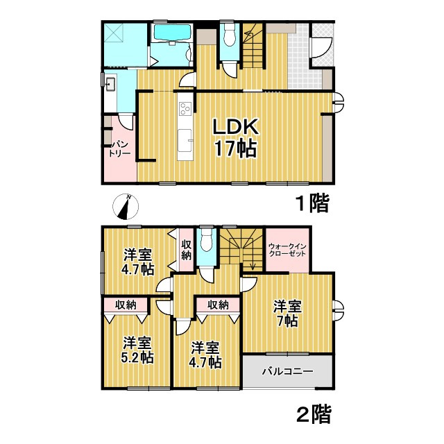 新築建売)三潴郡大木町大字侍島の間取り