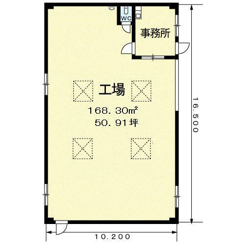 豊橋市東森岡2丁目7工場の間取り