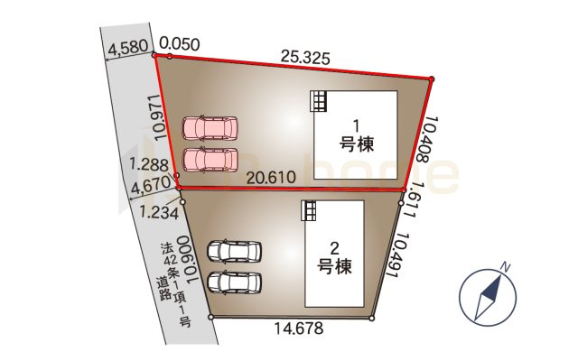 古河市五部第1　新築戸建て　1号棟の区画図|大きなお買い物だからこそ、メリット・デメリットを伝えさせて頂きます。
R-homeにお任せください♪