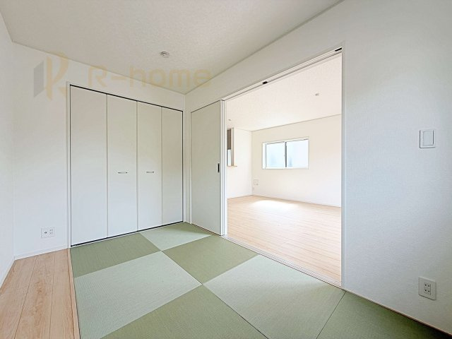 古河市五部第1　新築戸建て　1号棟の和室|フローリングより衝撃が少ない和室は、ご両親のお部屋やキッズスペース、客間としても活用頂けます。