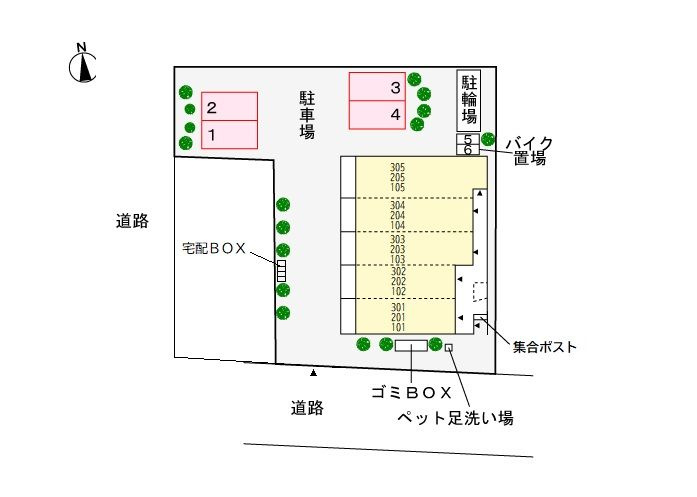 フラワープラザの駐車場