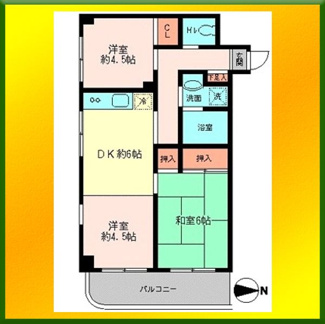 【間取り】 | Ｋ　ｈｏｕｓｅ１ | 室内の写真は別号室のものとなります。