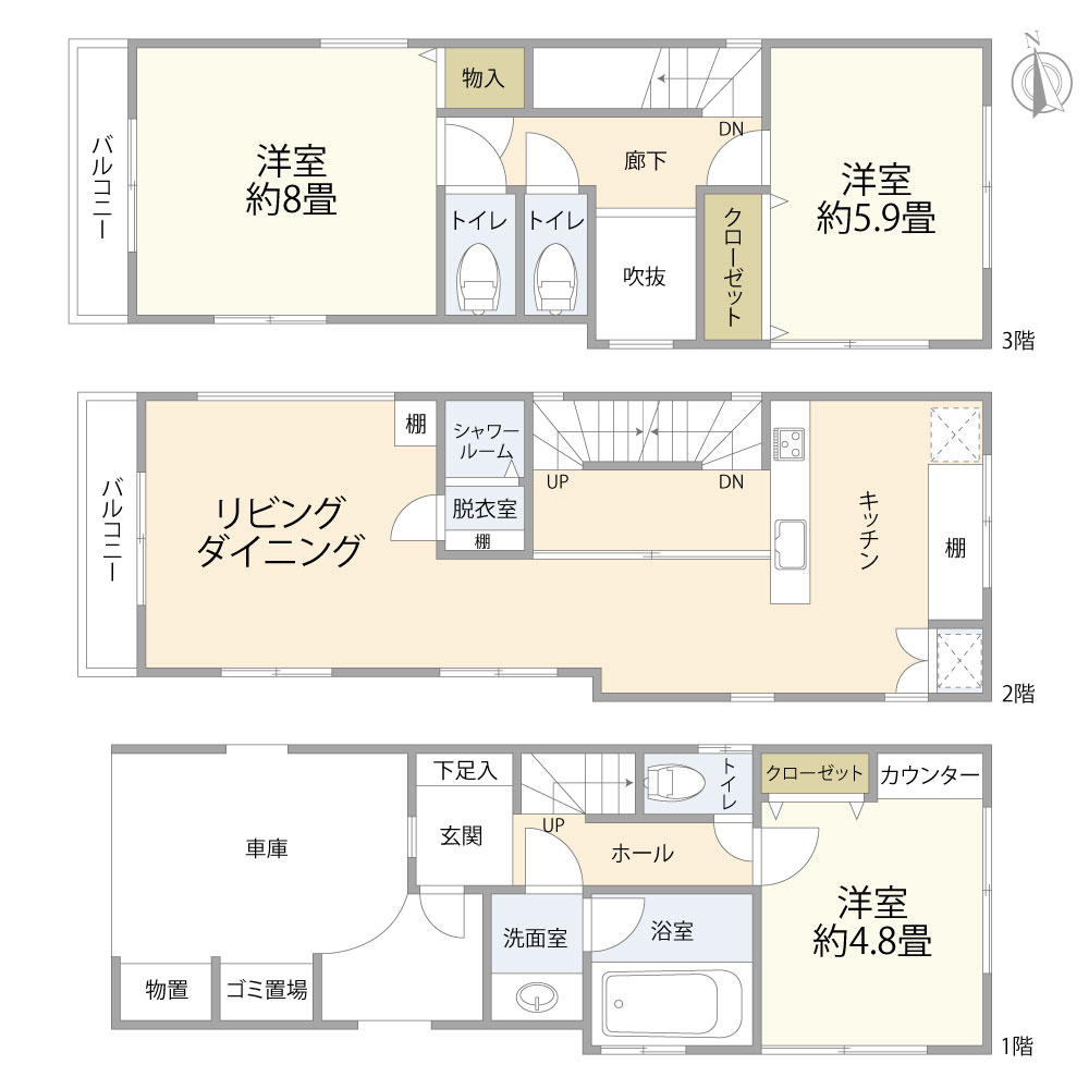 葛飾区新小岩３丁目戸建の間取り|間取り