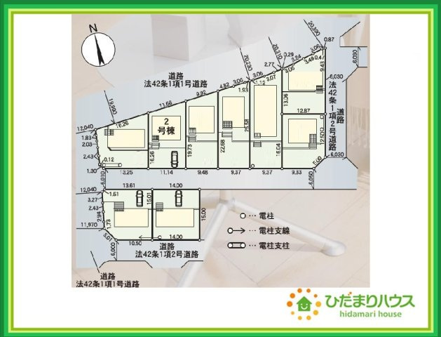 郡山市田村町東山第1　新築戸建　2号棟の区画図|徒歩圏内に公園があり四季折々のイベントを楽しめます☆彡