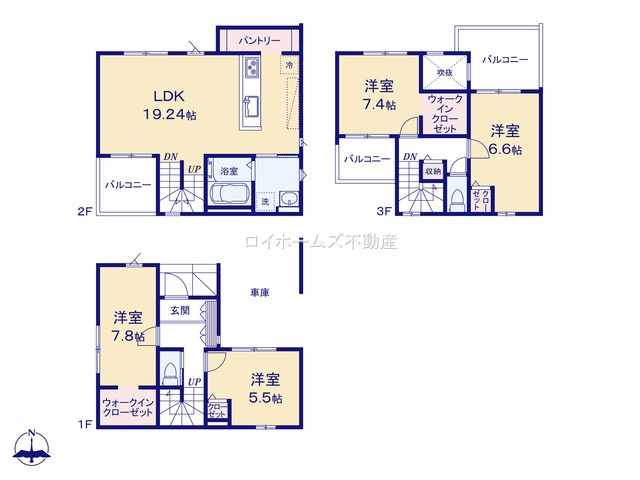 【間取り】 | 名古屋市熱田区三番町1608『仲介料無料』新築戸建て | 1号棟