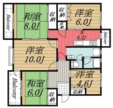 【間取り】 | みつわ台3丁目 13番住宅　10号棟