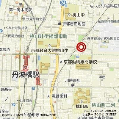 京都市伏見区桃山長岡越中東町の一戸建ての地図