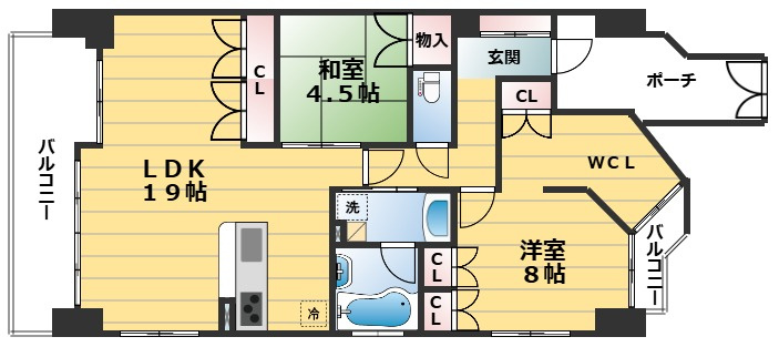 イーグルコート御池アネックスの間取り
