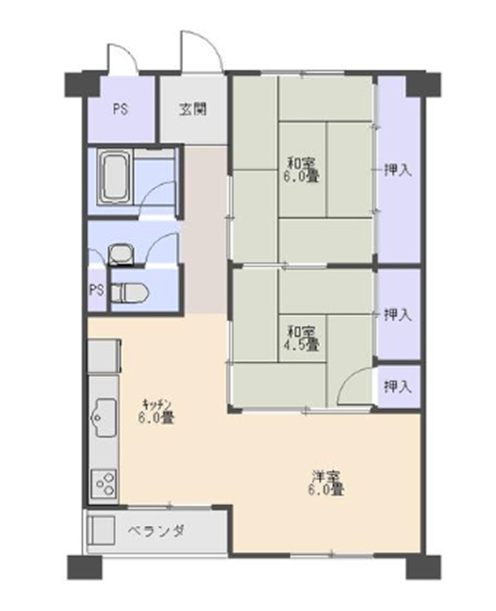 住吉台住宅1号棟の間取り