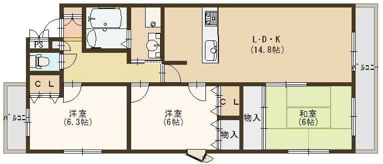 レグリス甲東園WESTの間取り