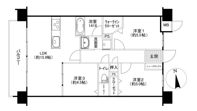 トラストレジデンス西鉄久留米駅の間取り