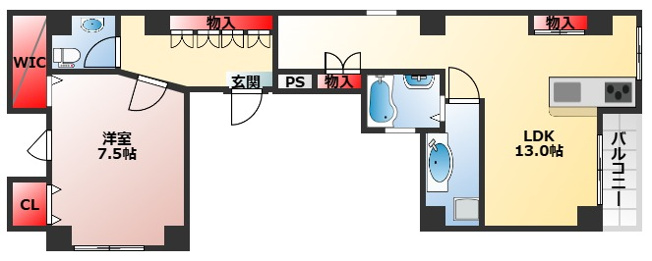 【間取り】 | シティーコート北瓦町