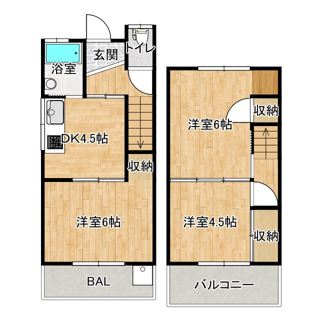 一宮西町貸家の間取り