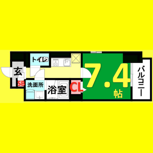 シャルマンソワレ名駅　名古屋市賃貸　仲介手数料無料の間取り