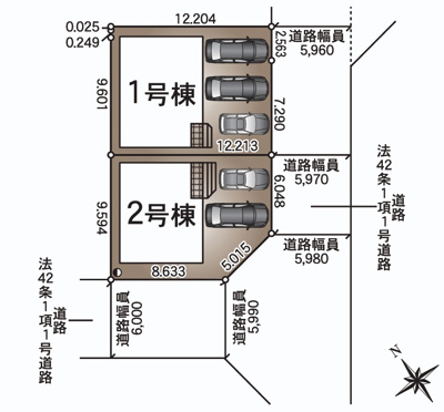 【区画図】 | 浜松市中央区高丘北1丁目 3期 新築一戸建て 2号棟 | 2号棟の区画図です