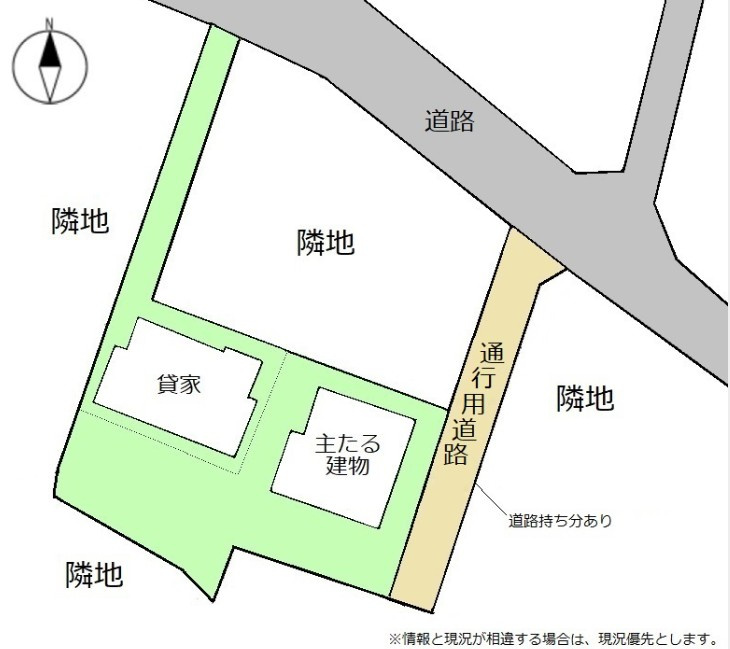 松本市里山辺　中古戸建の区画図|別棟貸家付きのお住まいです。