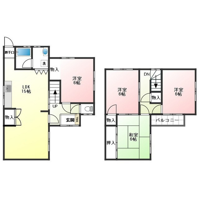 岐阜市正木の一戸建ての間取り