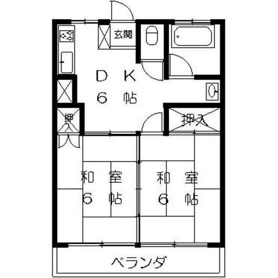 岐阜市六条東１丁目のアパートの間取り