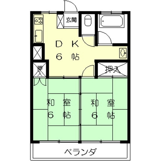岐阜市六条東１丁目のアパートの間取り