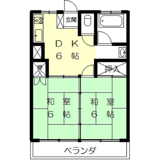 岐阜市六条東１丁目のアパートの間取り