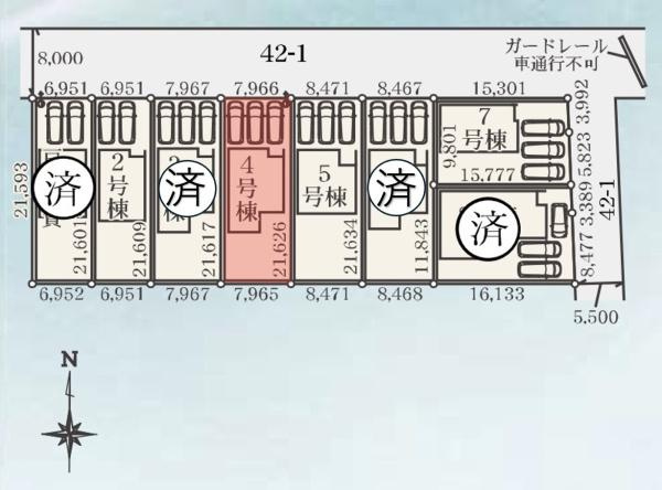 玉村斎田第２期４号棟の区画図|区画図