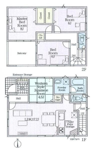クレイドルガーデン市場 ３号棟 ／新築一戸建の間取り