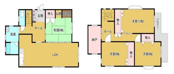 橿原市木原町　一戸建の間取り