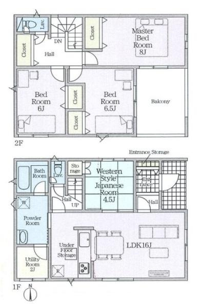 クレイドルガーデン市場 １号棟 ／新築一戸建の間取り