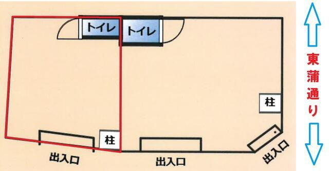 【間取り】 | 平山ビル　左側区画 |  