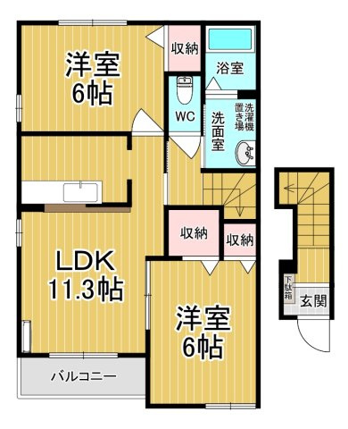 【間取り】 | Ｋ・Ｕ・５ | ファミリーさん向けのお部屋です♪