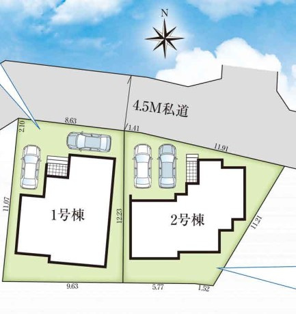 入間市鍵山8期全2棟　新築戸建　グラファーレの区画図|2026/6/23 撮影