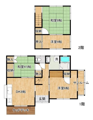 矢岳町　一戸建の間取り